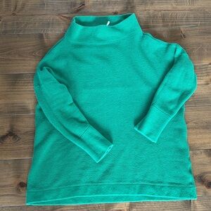 Free People Teal Mock/Turtleneck Sweater